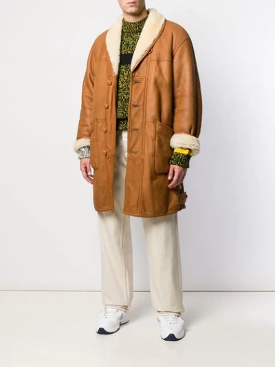 Pre-owned A.n.g.e.l.o. Vintage Cult '1980s Oversized Coat In Neutrals