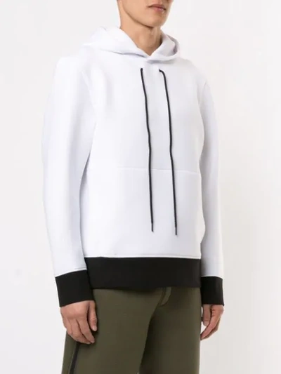 Shop Blackbarrett Contrast Trimmed Hoodie In White