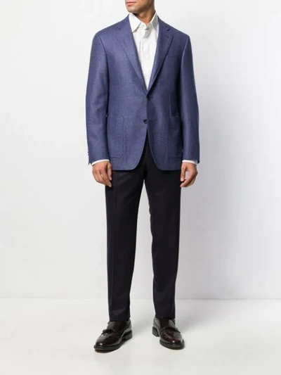 Shop Canali Formal Suit Trousers In Purple