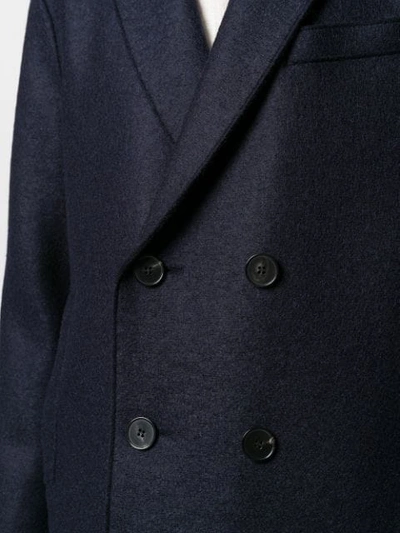 Shop Harris Wharf London Double-breasted Coat In Blue