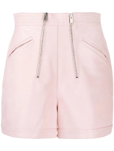 Shop Stella Mccartney High Waisted Zipped Shorts In Pink