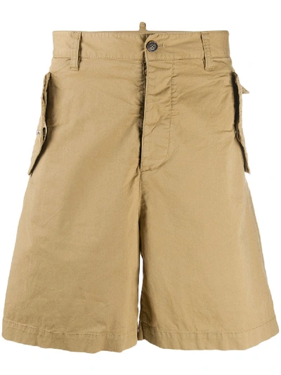 Shop Dsquared2 Flap Pocket Shorts In Neutrals