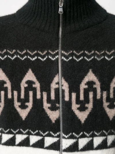 Shop Laneus Intarsia-knit Cardigan In White