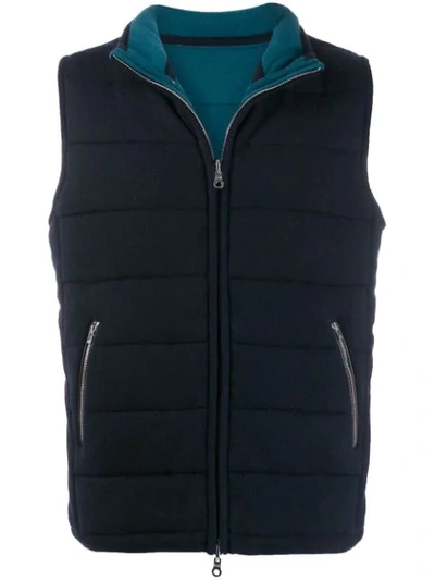 Shop N•peal The Mall Quilted Gilet In Blue