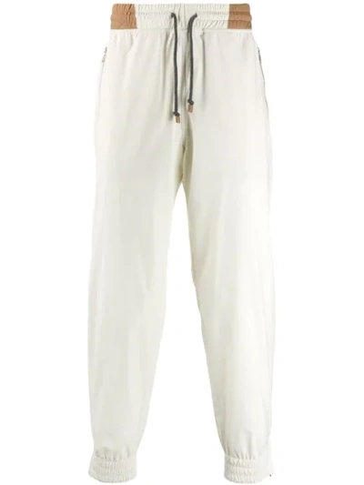 Shop Brunello Cucinelli Tapered Sweatpants In White