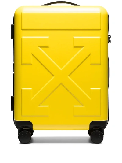 Shop Off-white Arrows Embossed Suitcase In Yellow
