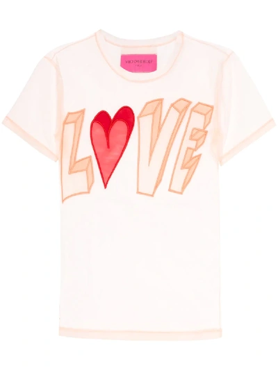 Shop Viktor & Rolf Love Tulle T-shirt In Pink