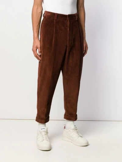 Shop Ami Alexandre Mattiussi Oversized Carrot Fit Trousers In Brown