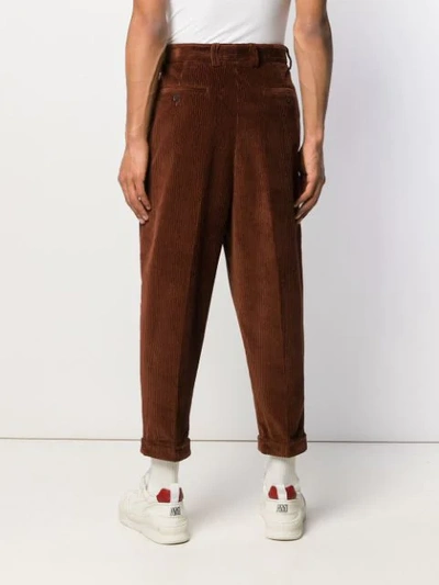 Shop Ami Alexandre Mattiussi Oversized Carrot Fit Trousers In Brown