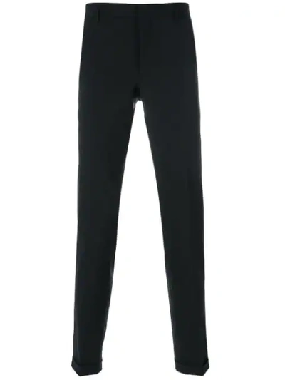 Prada Pleated Tailored Trousers In Blue