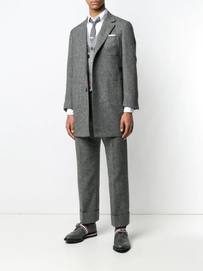 Shop Thom Browne Solid Tweed Trouser In Grey