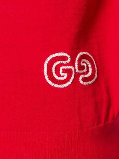 Shop Gucci Gg Patch Jumper In Red