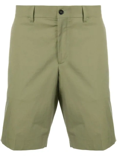 Shop Prada Tailored Fitted Shorts - Green