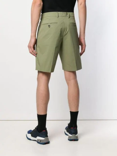 Shop Prada Tailored Fitted Shorts - Green