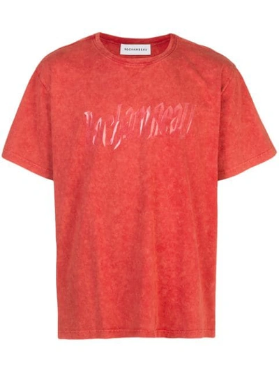 Shop Rochambeau Logo Print T-shirt In Orange