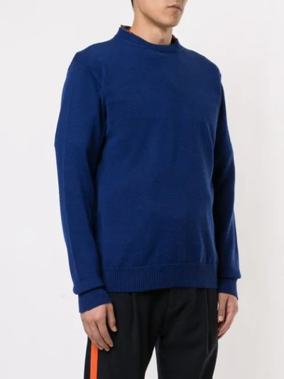 Shop Msgm Knitted Jumper In Blue