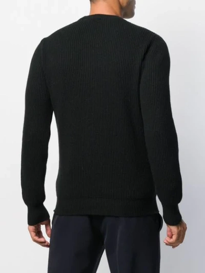 Shop Leqarant Ribbed Crew Neck Sweater In Black