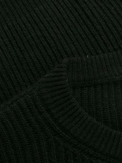 Shop Leqarant Ribbed Crew Neck Sweater In Black