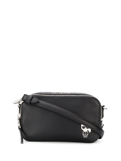 Shop Karl Lagerfeld Ikonik Logo Plaque Mini Bag In Black