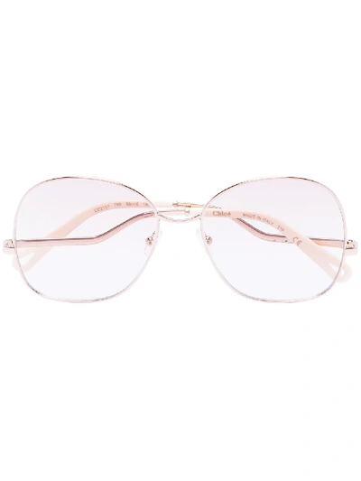 Shop Chloé Willis Square-frame Sunglasses In 棕色