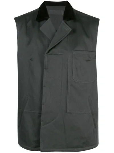 Shop Haider Ackermann Quilted Contrasting Collar Vest In Black