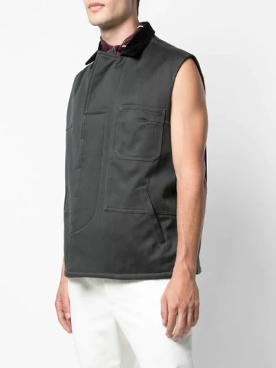 Shop Haider Ackermann Quilted Contrasting Collar Vest In Black
