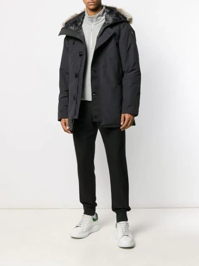 Shop Canada Goose Padded Parka Coat In 67 Navy