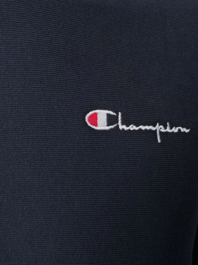 Shop Champion Relaxed-fit Logo Embroidery Hoodie In Blue