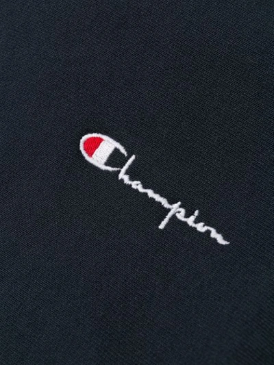 Shop Champion Relaxed-fit Logo Embroidery Hoodie In Blue