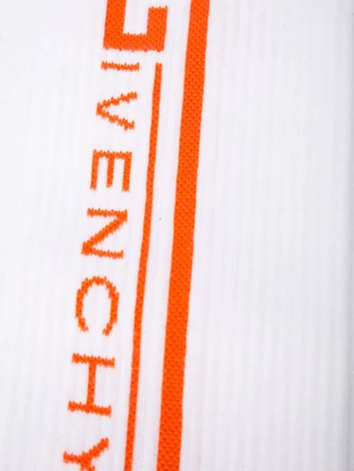 Shop Givenchy Intarsia Logo Socks In White