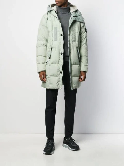 Shop Stone Island Quilted Down Parka In V0064 Green