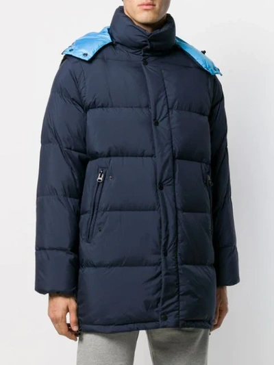 Shop Kenzo Golden Bamboo Convertible Padded Coat In Blue