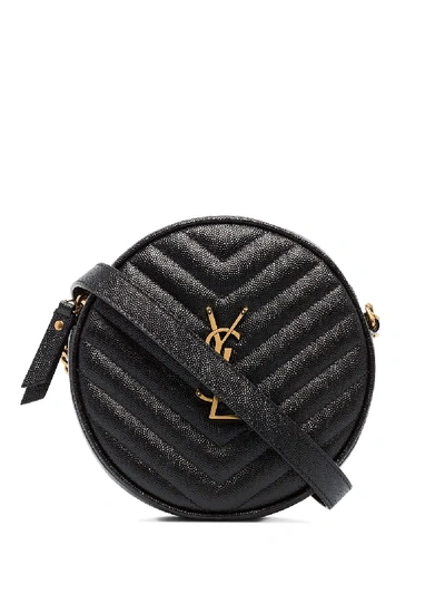 Shop Saint Laurent Vinyle Crossbody Bag In Black