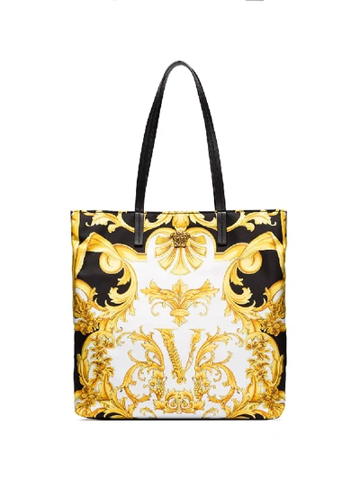 Shop Versace Palazzo Baroque Tote Bag In Black