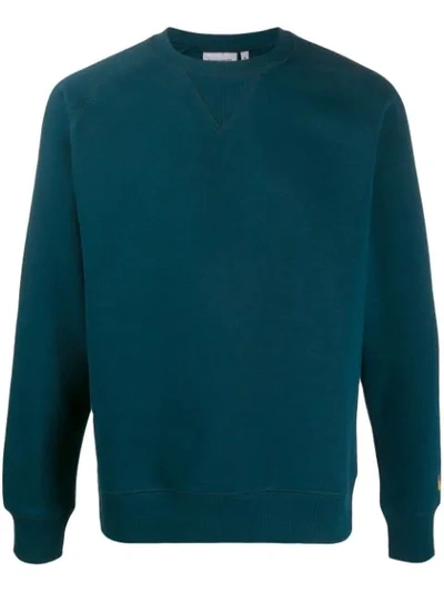 Shop Carhartt Chase Sweatshirt In Blue