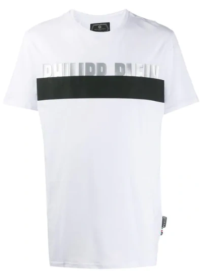 Shop Philipp Plein Printed Logo T-shirt In White