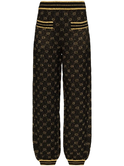 GG LOGO METALLIC WOOL BLEND TRACK PANTS