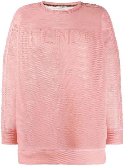 Shop Fendi Sweatshirt In Netzoptik In Pink
