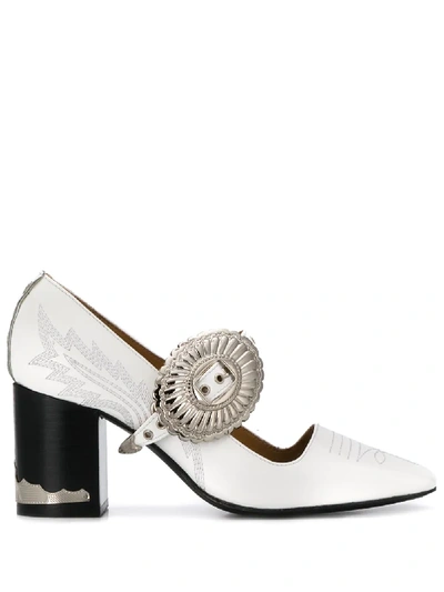 Shop Toga Mary-jane Buckled Pumps In White