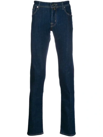 Shop Jacob Cohen Five Pocket Design Jeans In Blue