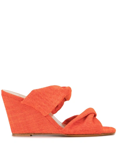 Shop Maryam Nassir Zadeh Carine Wedge Sandals In Orange