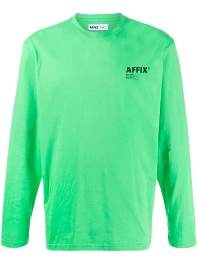 Shop Affix Long Sleeved T-shirt In Green