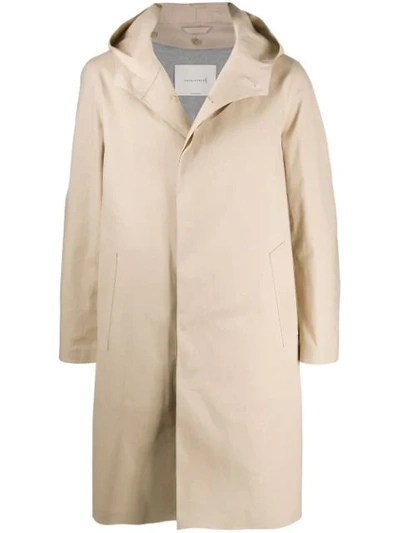Shop Mackintosh Chryston Hooded Coat In Neutrals