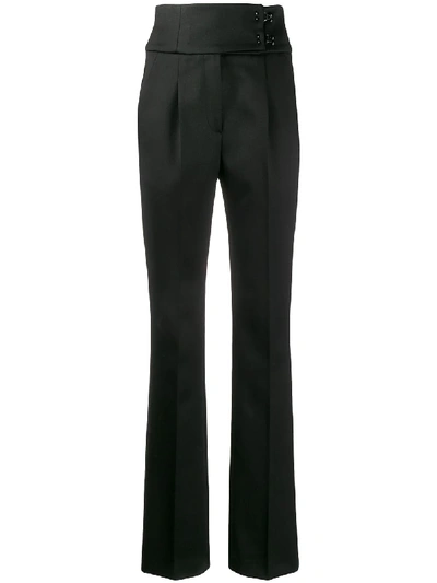 Shop Olivier Theyskens Hook-fastening Straight Trousers In Black