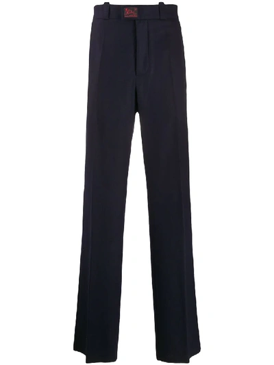 Shop Raf Simons Straight Leg Tailored Trousers In Blue