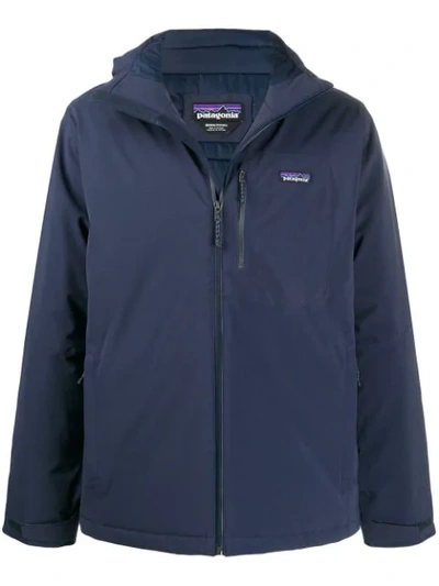 Shop Patagonia Quandary Hooded Padded Jacket In Blue