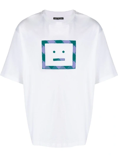 Shop Acne Studios Face-motif T-shirt In White
