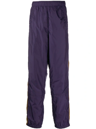 Shop Acne Studios Striped Track Pants In Purple