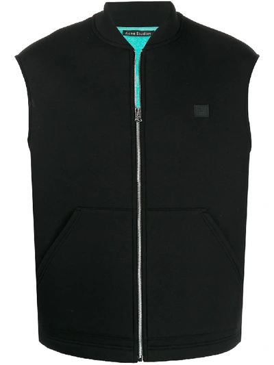 Shop Acne Studios Bi-colour Zipped Vest In Black