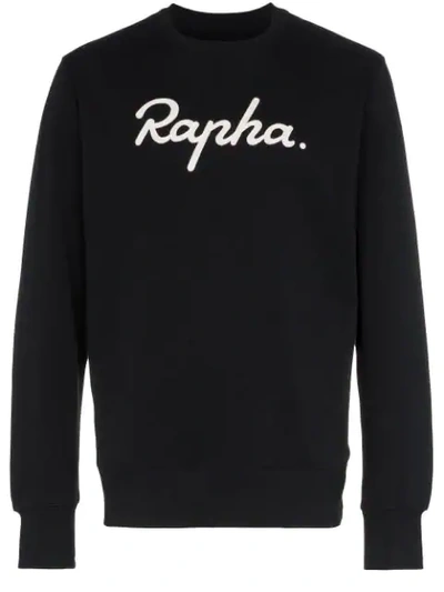 Shop Rapha Logo Embroidered Sweatshirt In Black